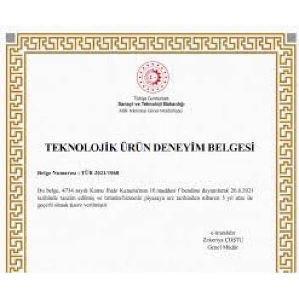 Teknolojik Ürün Deneyim Belgesi Hizmeti